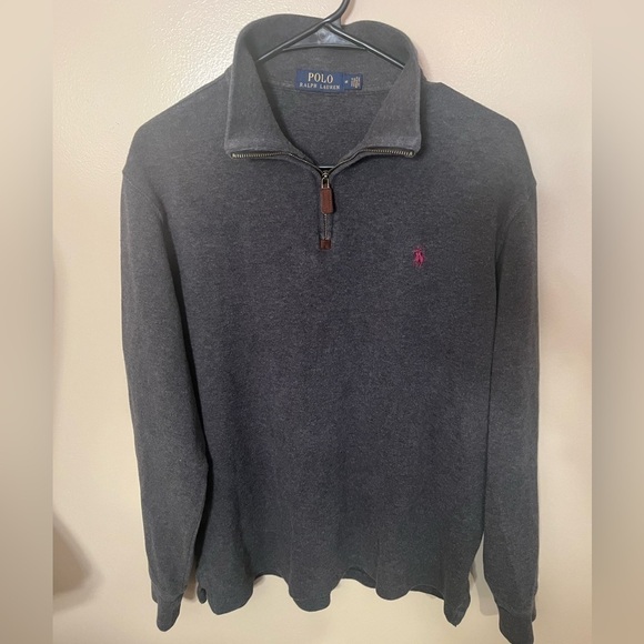 Polo Ralph Lauren Gray 1/4 Zip Pullover Sz M EUC - Picture 2 of 6
